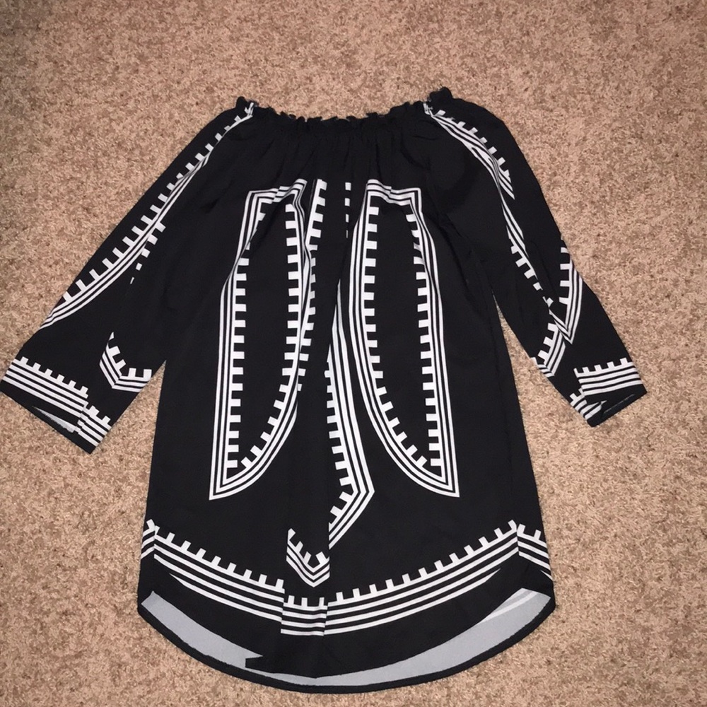 Black and white swim suit cover up